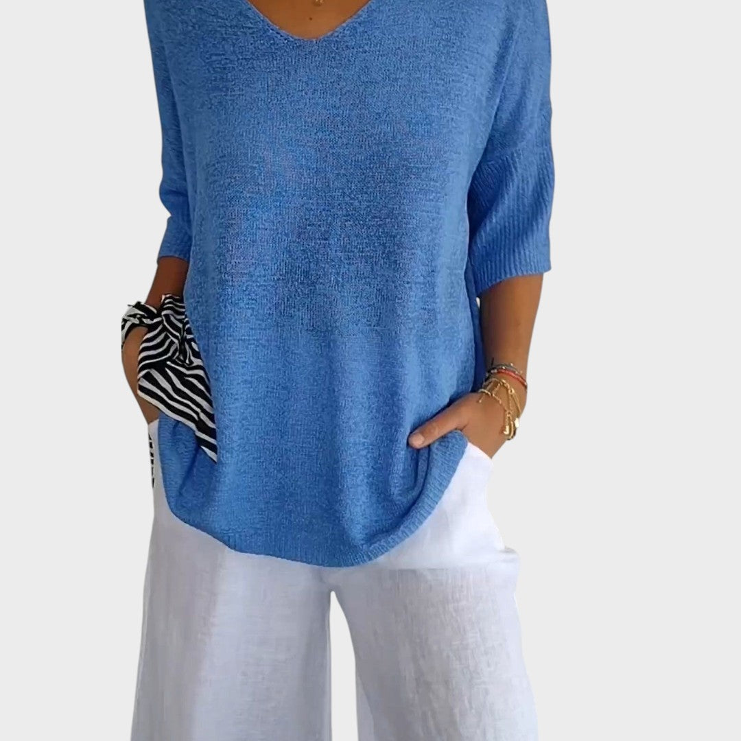 Filipa | Suéter de Cuello En V