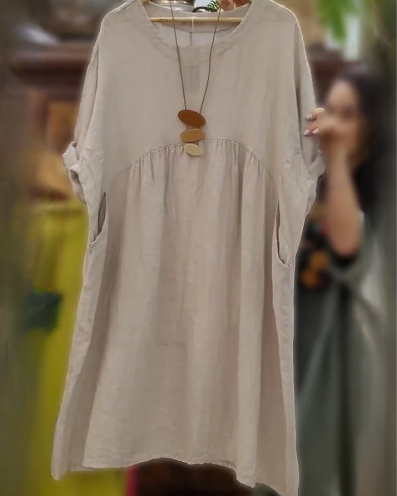 MANDIRA | Vestido de algodón y lino