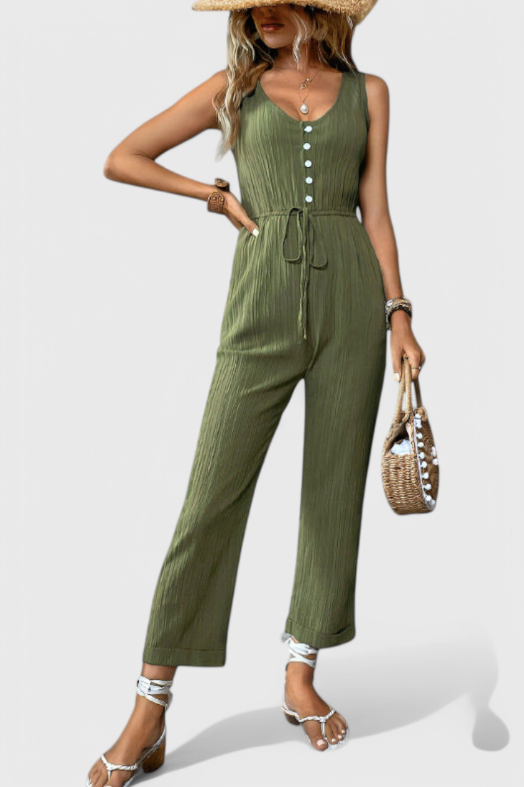 Marisela Mono Texturizado con Escote en V