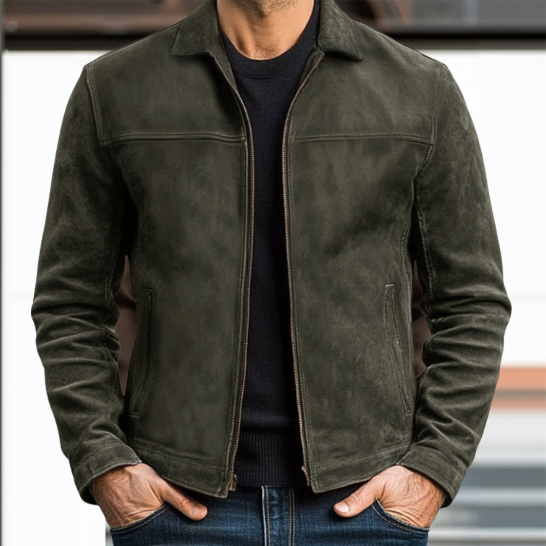 Rafael | Chaqueta de Cuero con Cremallera Clásica