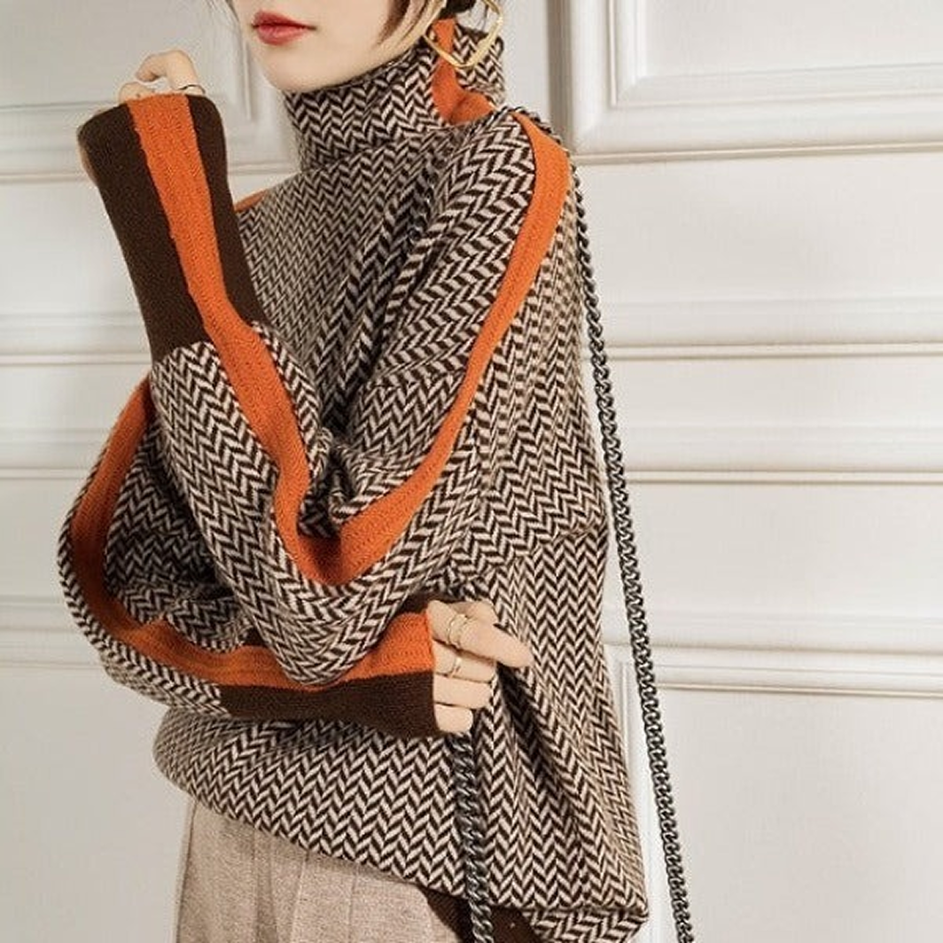 Clémence™ | Suéter de cuello alto con rayas