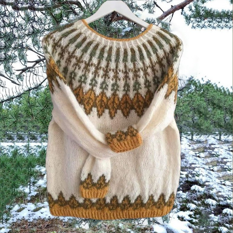 Emma – Suéter nórdico cálido en tonos tierra