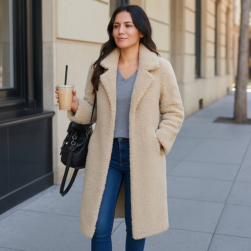Isla | Abrigo teddy largo y cálido