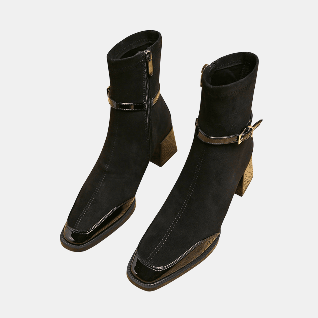 Leonor | Botines de Ante con Hebilla